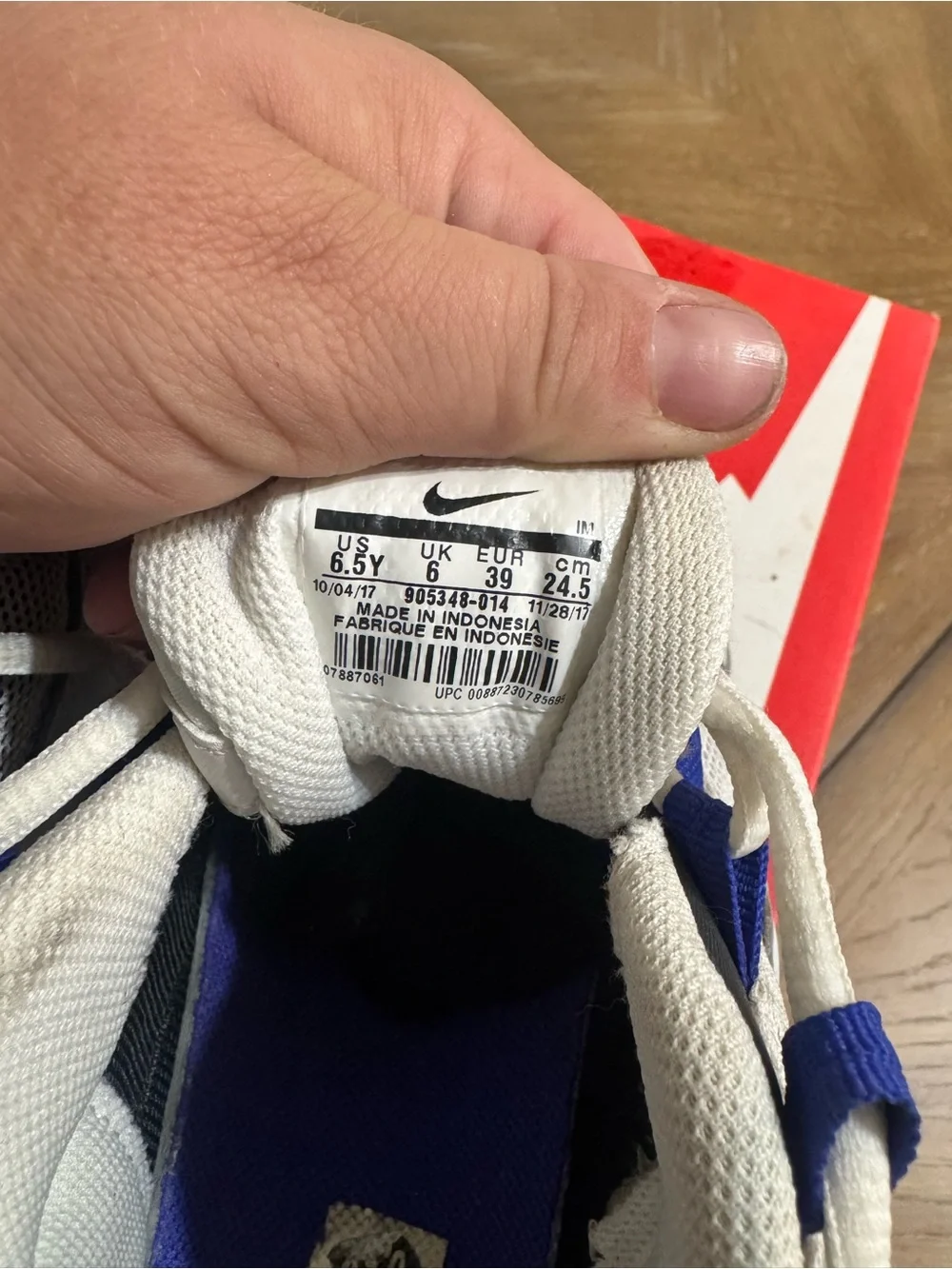 Nike Kids Sneakers White Gray Blue Accents